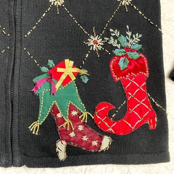 Heirloom Collectibles Christmas cardigan sweater - size M - Picture 7 of 10